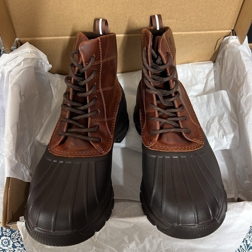 New • SPERRY Waterproof Float Duck Cognac Dark Brown Boots Shoes Rain boots M6